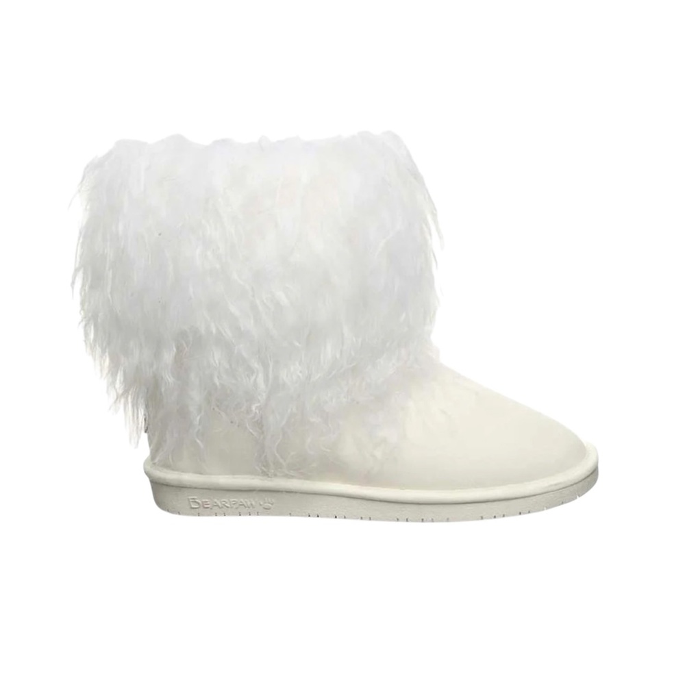 Bearpaw NWT Women's Boo White Fur Winter Boots in Sz 7